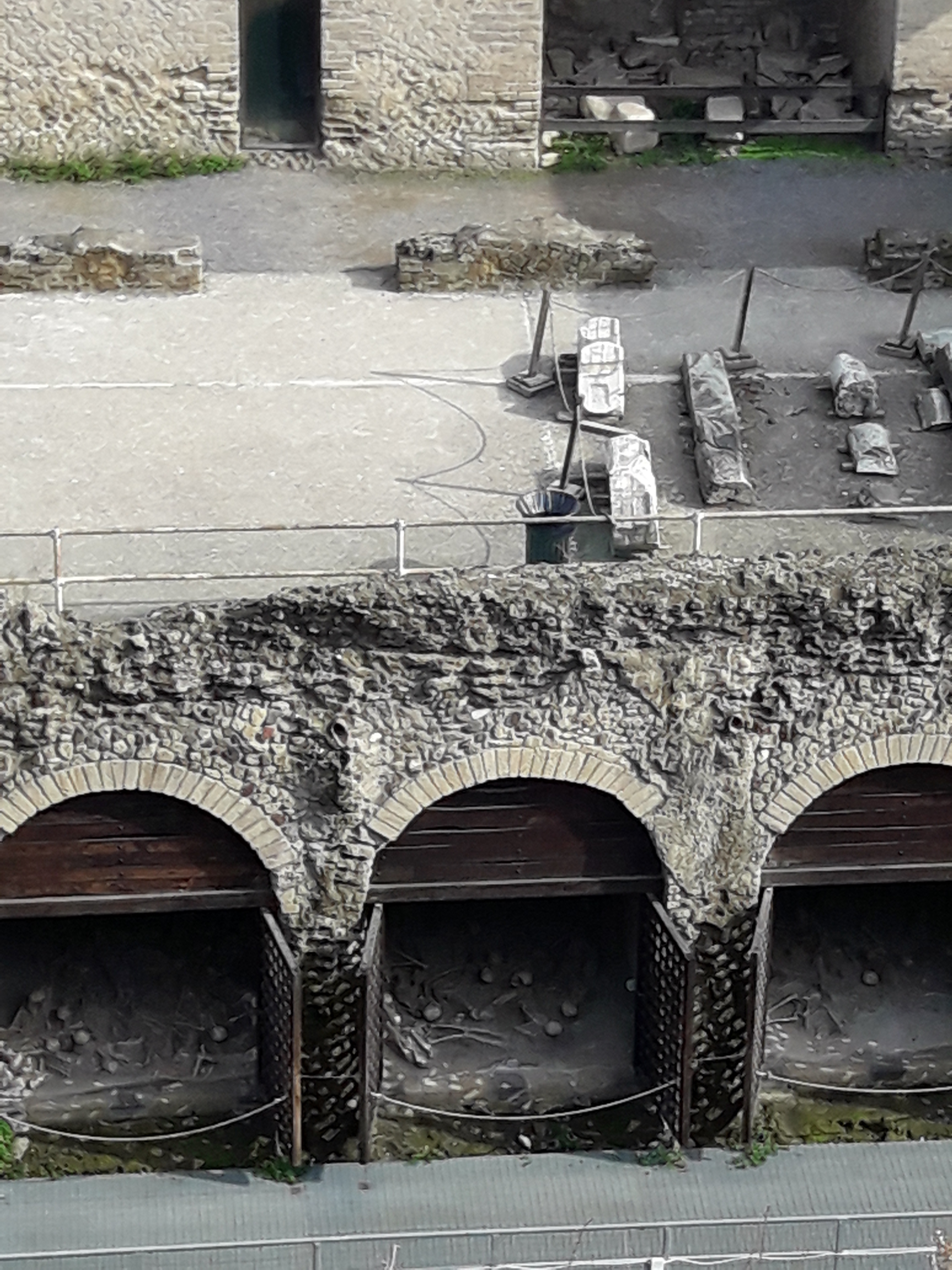 Ancient Herculaneum: the
          warehouses along the beach