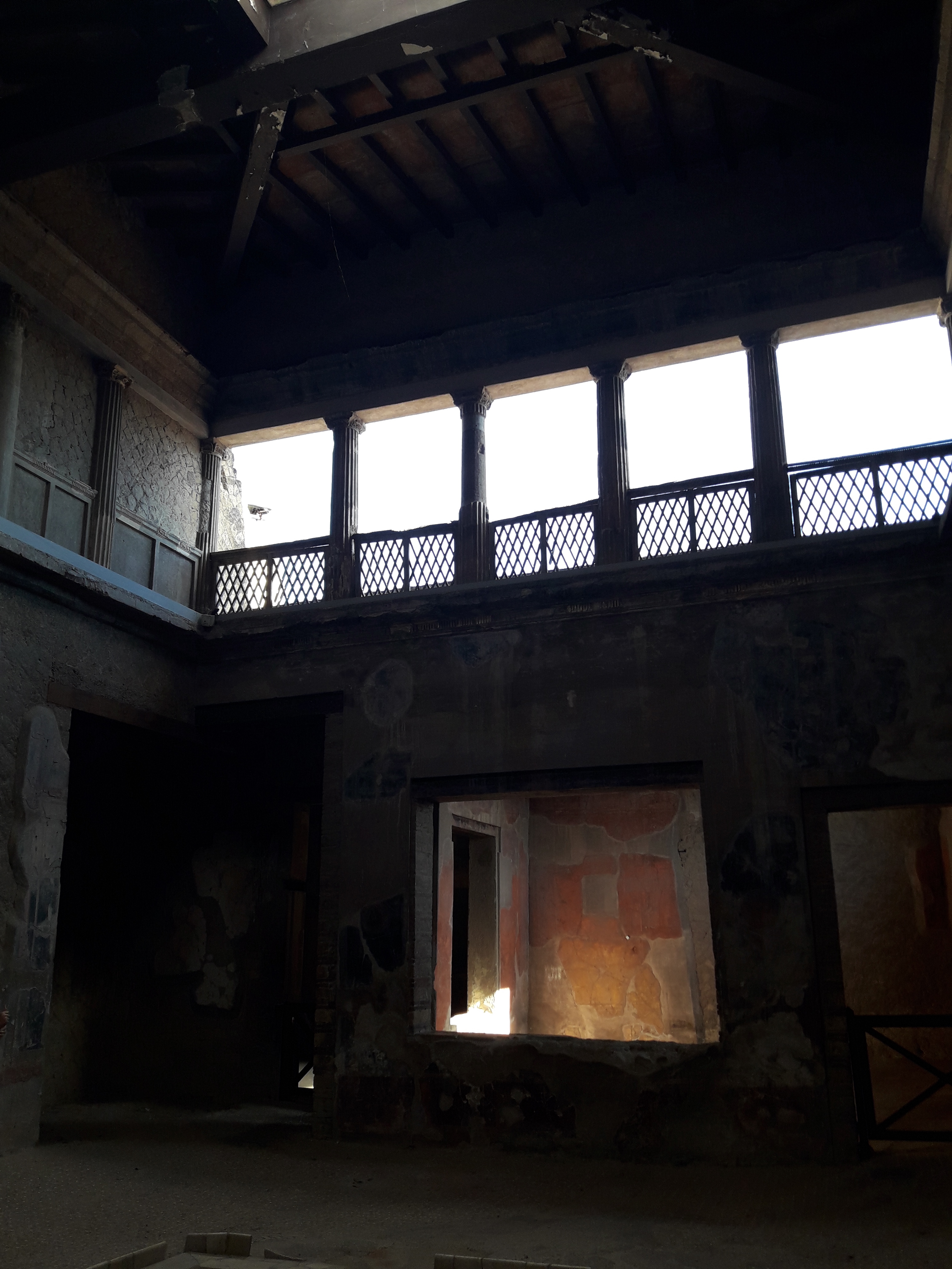 The socalled Samnites House of
        ancient Herculaneum with its beautiful balustrade Photo © Maria
        Sannino