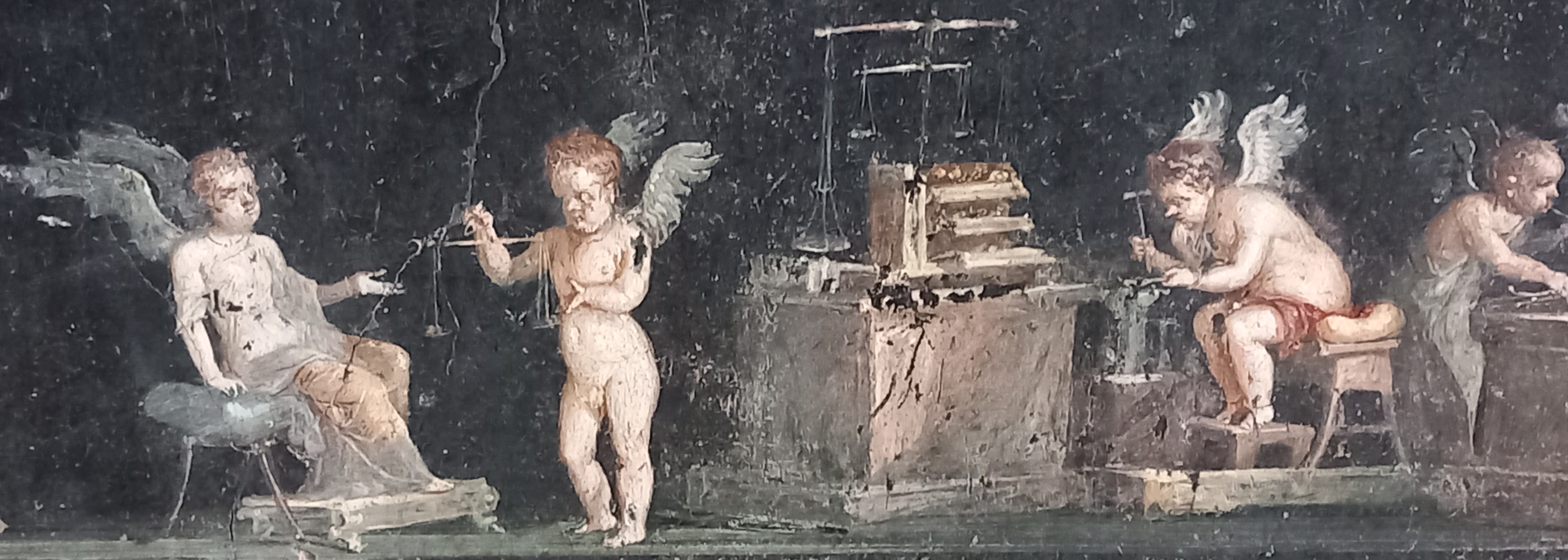 les cupidons de la maison des Vettii à Pompéi