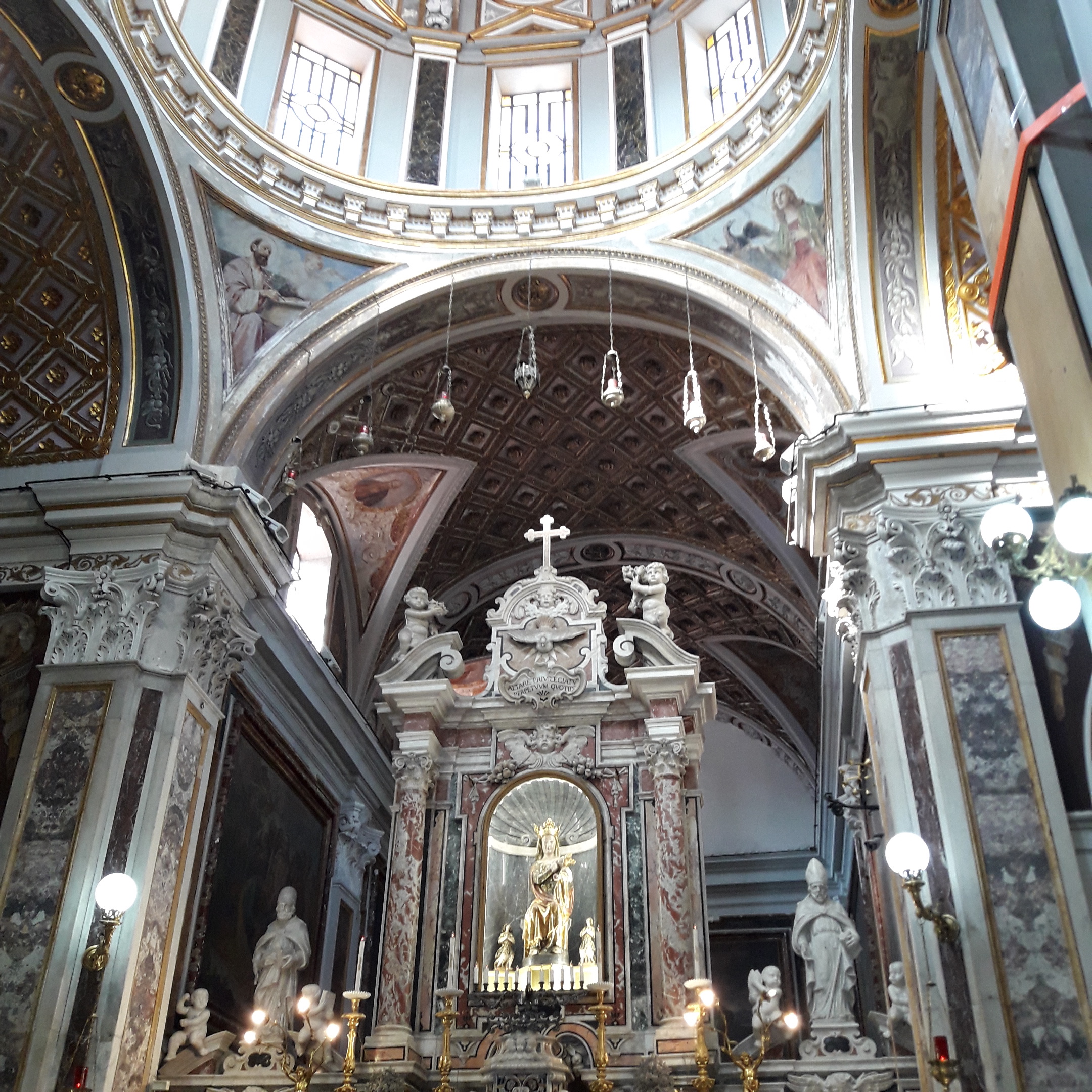 The
      altar of Santa Maria a Pugliano's church